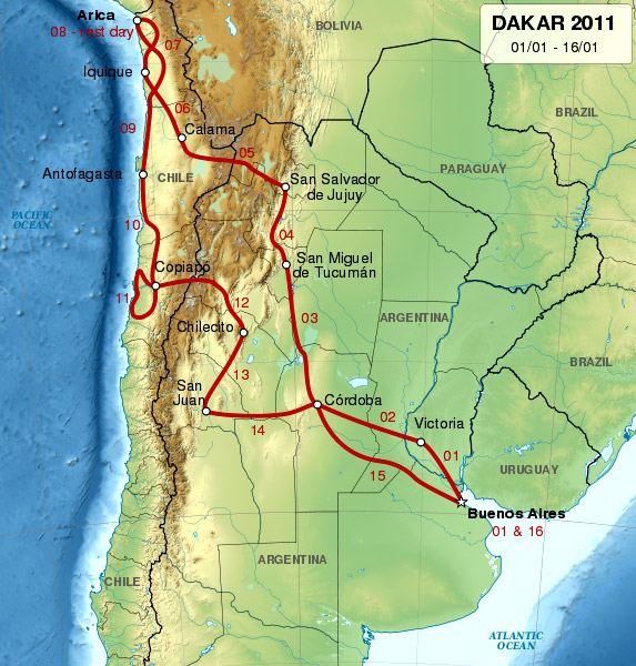 rys. mapa Rajdu Dakar